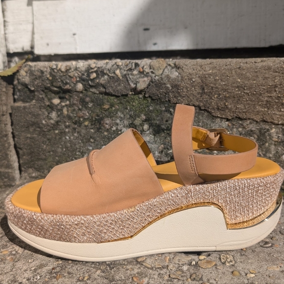 4CCCCEES Eclipse Pinch Chunky Platform Sandals Beige - Picture 7 of 7